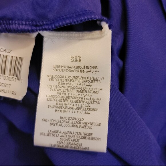 BcbgMaxAzria Perisan Blue Cruz V-Neck Dress Pleated Size XS - Picture 13 of 13